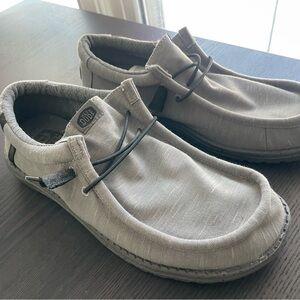 Hey Dude Men's Light Gray Slip-On Loafers